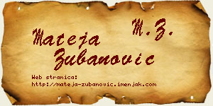 Mateja Zubanović vizit kartica